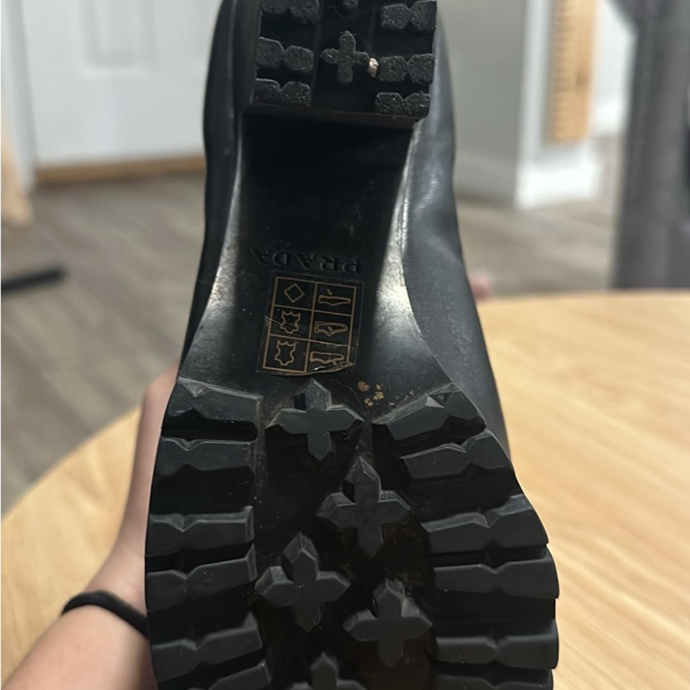 PRADA Black Leather Ankle Boots - Picture 2 of 3